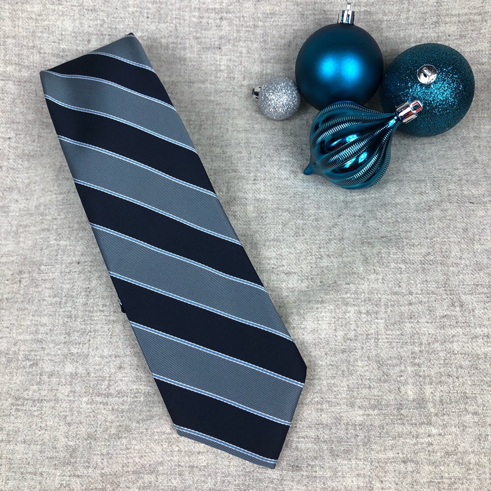 Navy / Steal Blue Striped Men’s Tie